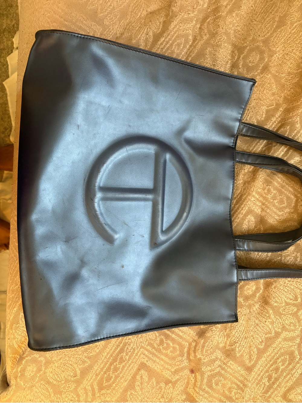 Telfar Black Embossed Logo Tote